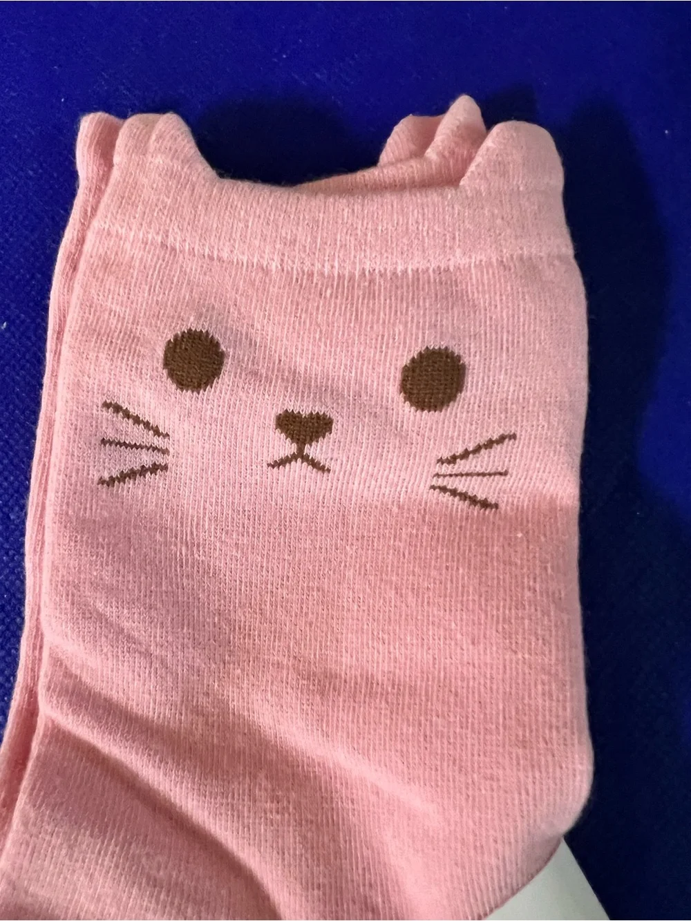 PAWSitivity MEOW 😻 Pink Cat face with ears Paw Print fashion Socks - NWT